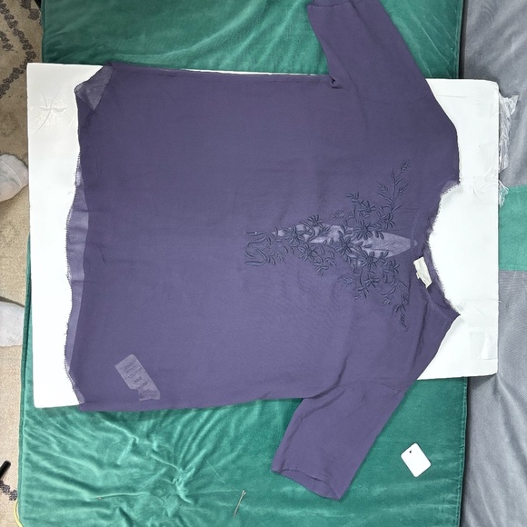 Aritzia eggplant purple shirt . see through never worn - Picture 5 of 10